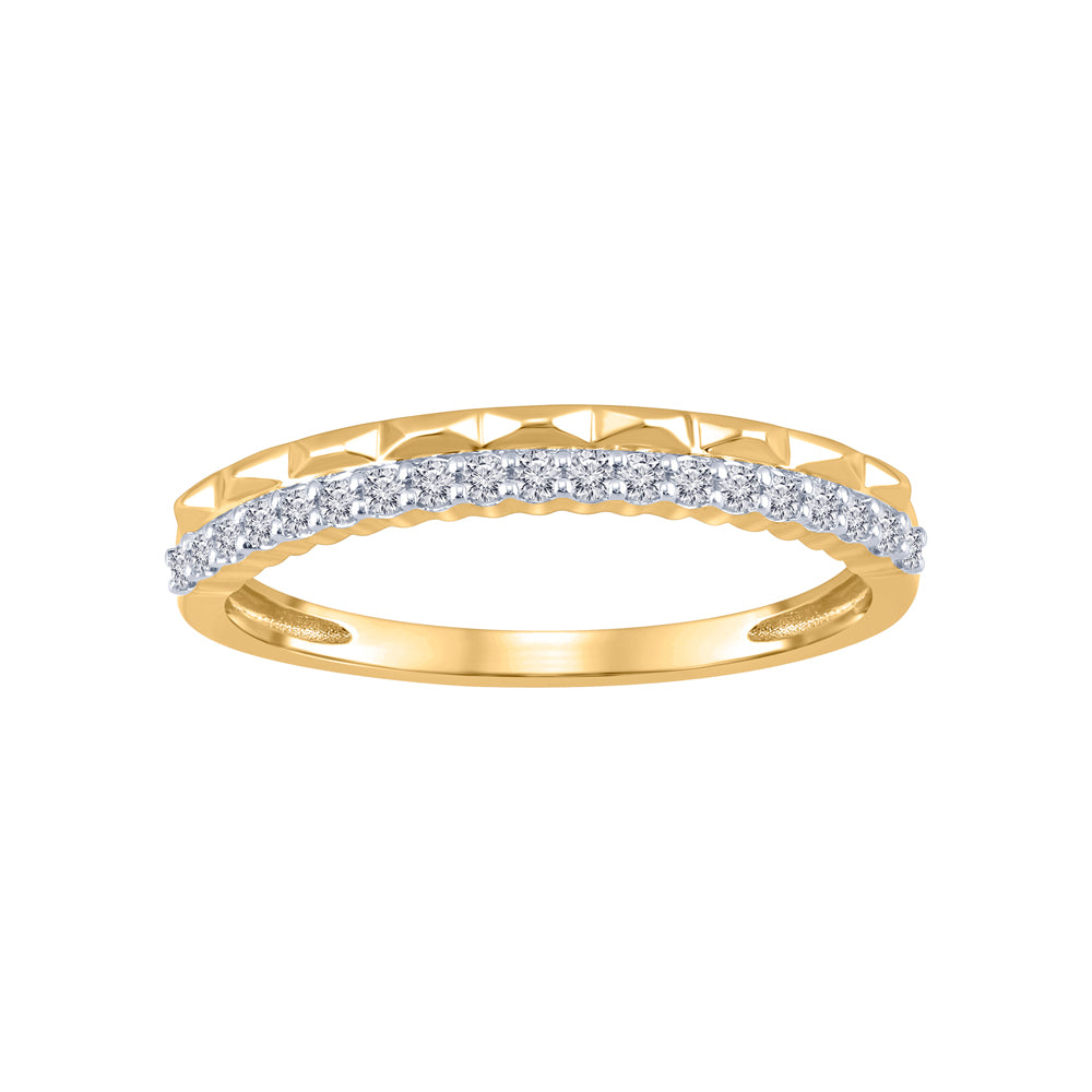 SILVER W/GOLD PALTING & LAB DIA D=.14CTW