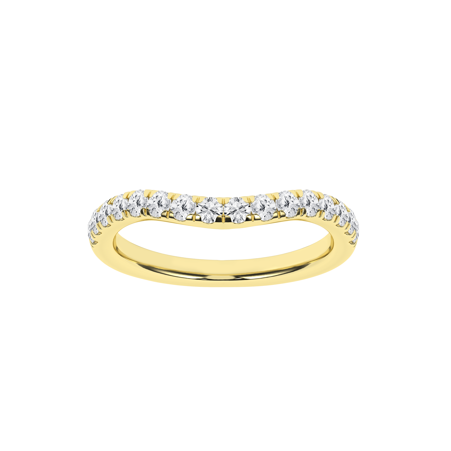 14K Yellow Gold Contour Wedding Band