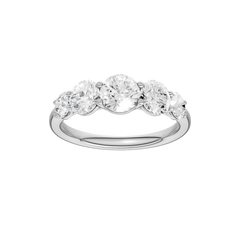 14K White Gold Graduated 5-Stone Band