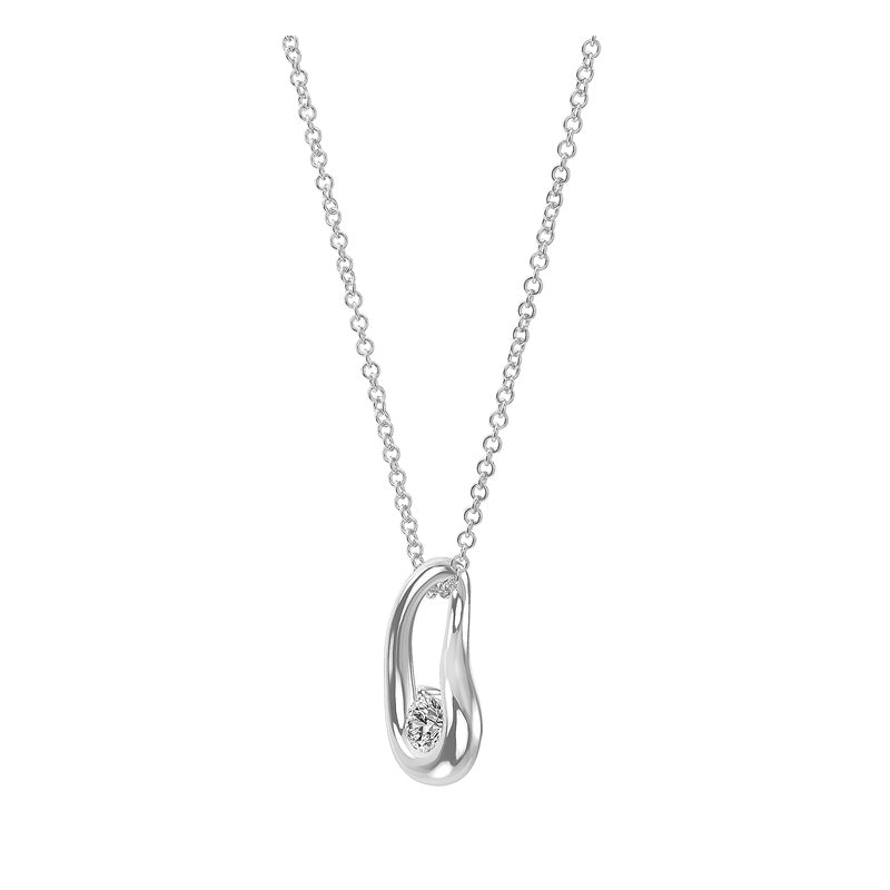 Sterling Silver Lab-Grown Diamond Pendant