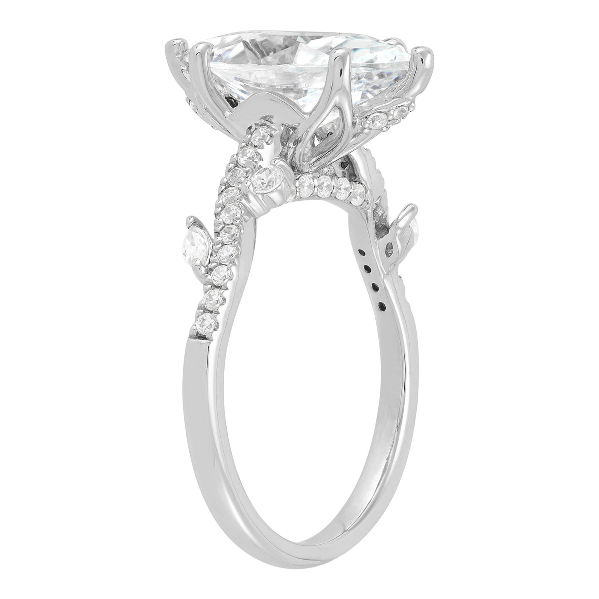 14K White Gold 3CT Lab-Grown Marquise Diamond Ring