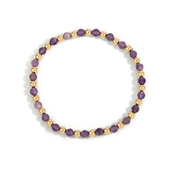 Amethyst & 14kt Gold Filled Harmony Gemstone Bead Bracelet - 4MM