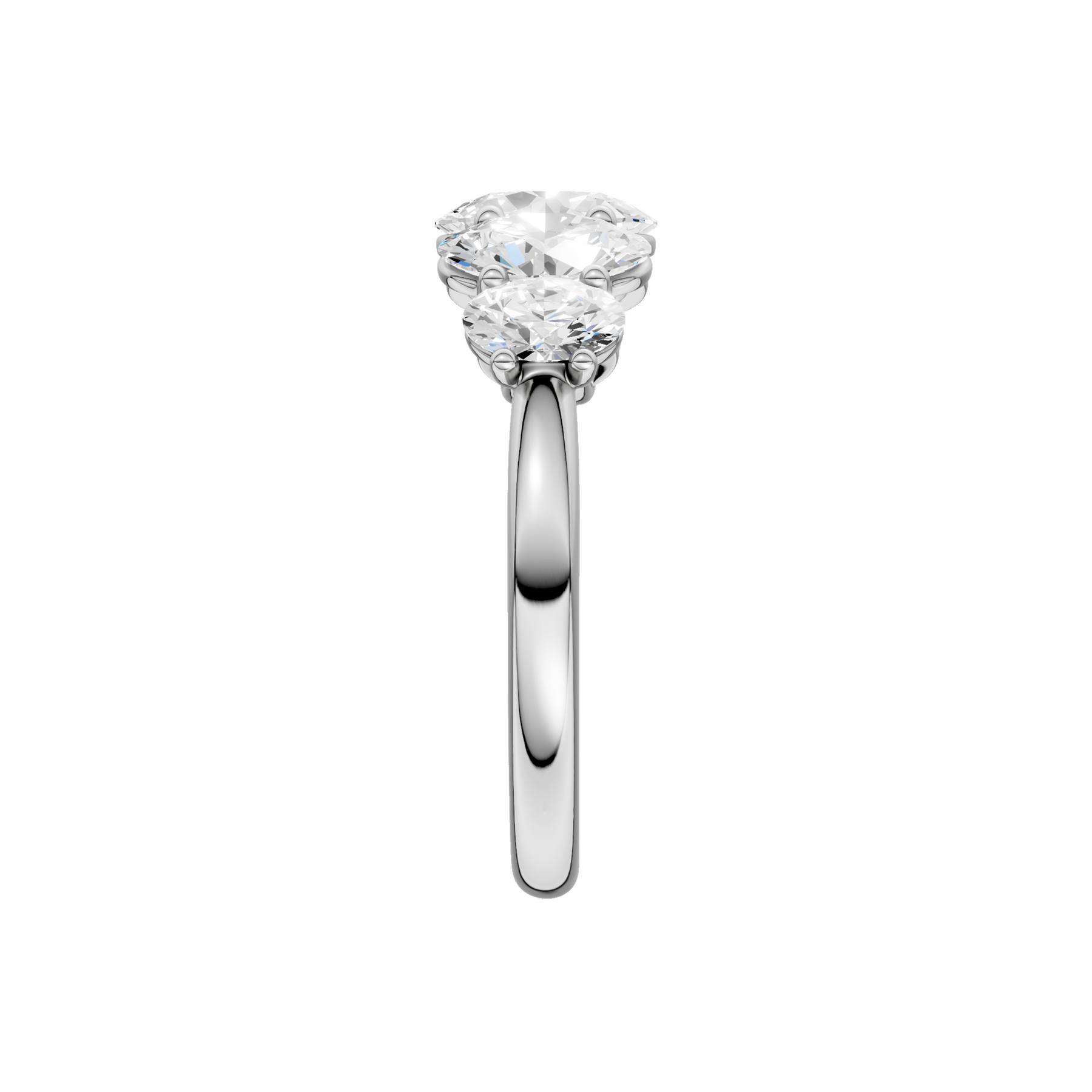 14K White Gold Graduated 5-Stone Band