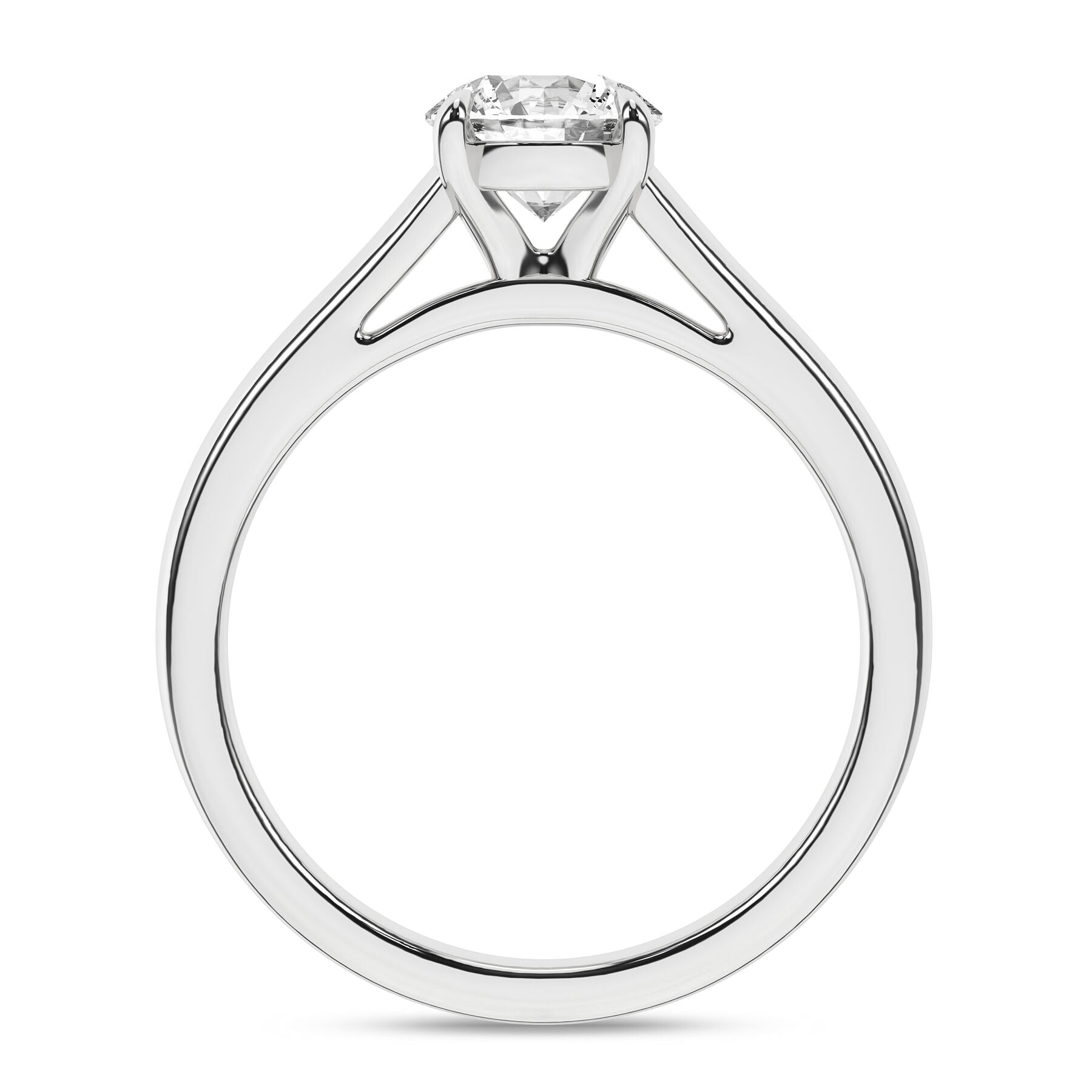 14K White Gold Solitaire Diamond Engagement Ring