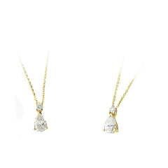 14K Yellow Gold Pear Shaped Diamond Pendant
