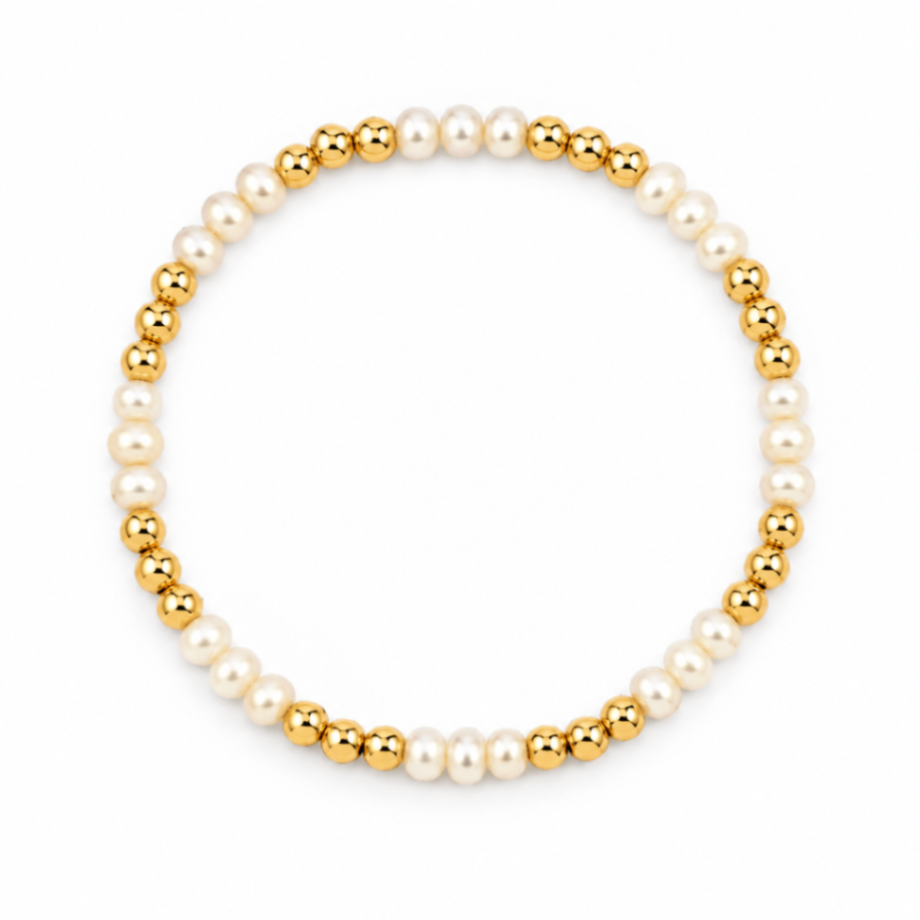 Pearl & 14kt Gold Filled Shine Bright Remix Bead Bracelet - 4MM