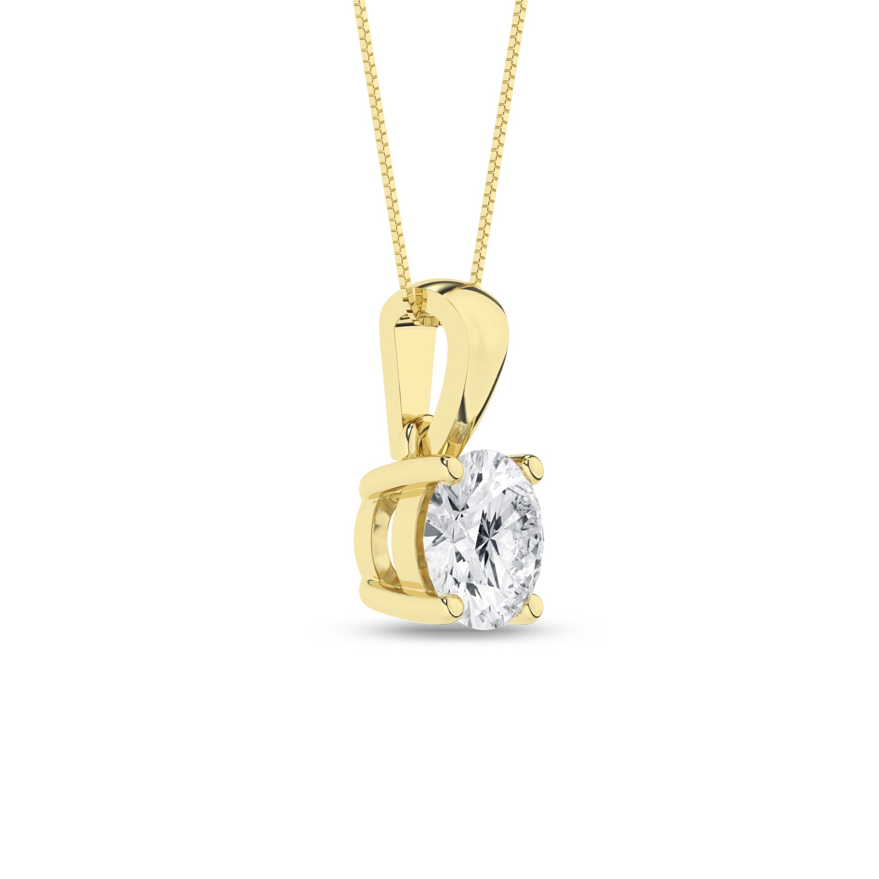 14K Yellow Gold Solitaire Pendant