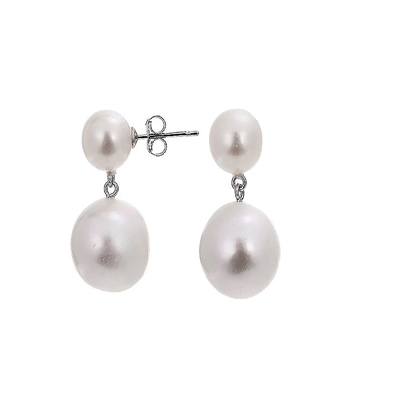 Silver Pearl Drop Earrings