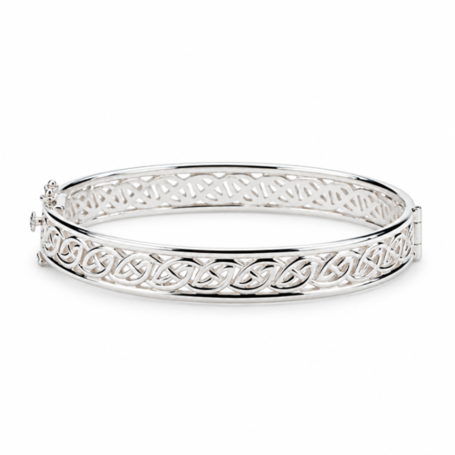 Sterling Silver Window to the Soul Hinged Bangle