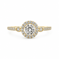 10K Yellow Gold Round Diamond Engagement Ring