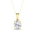 14K Yellow Gold Solitaire Pendant