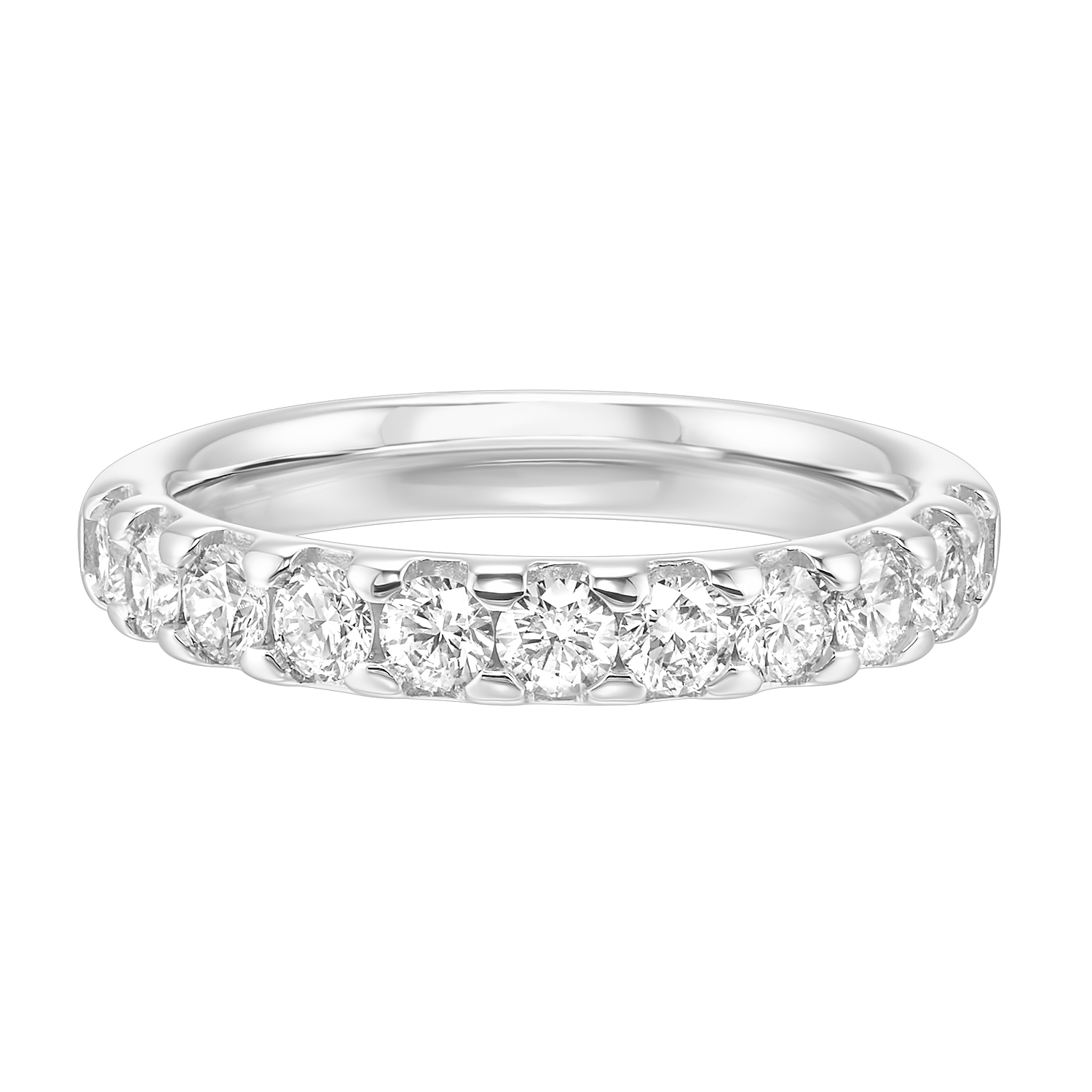 14K White Gold Diamond Wedding Band