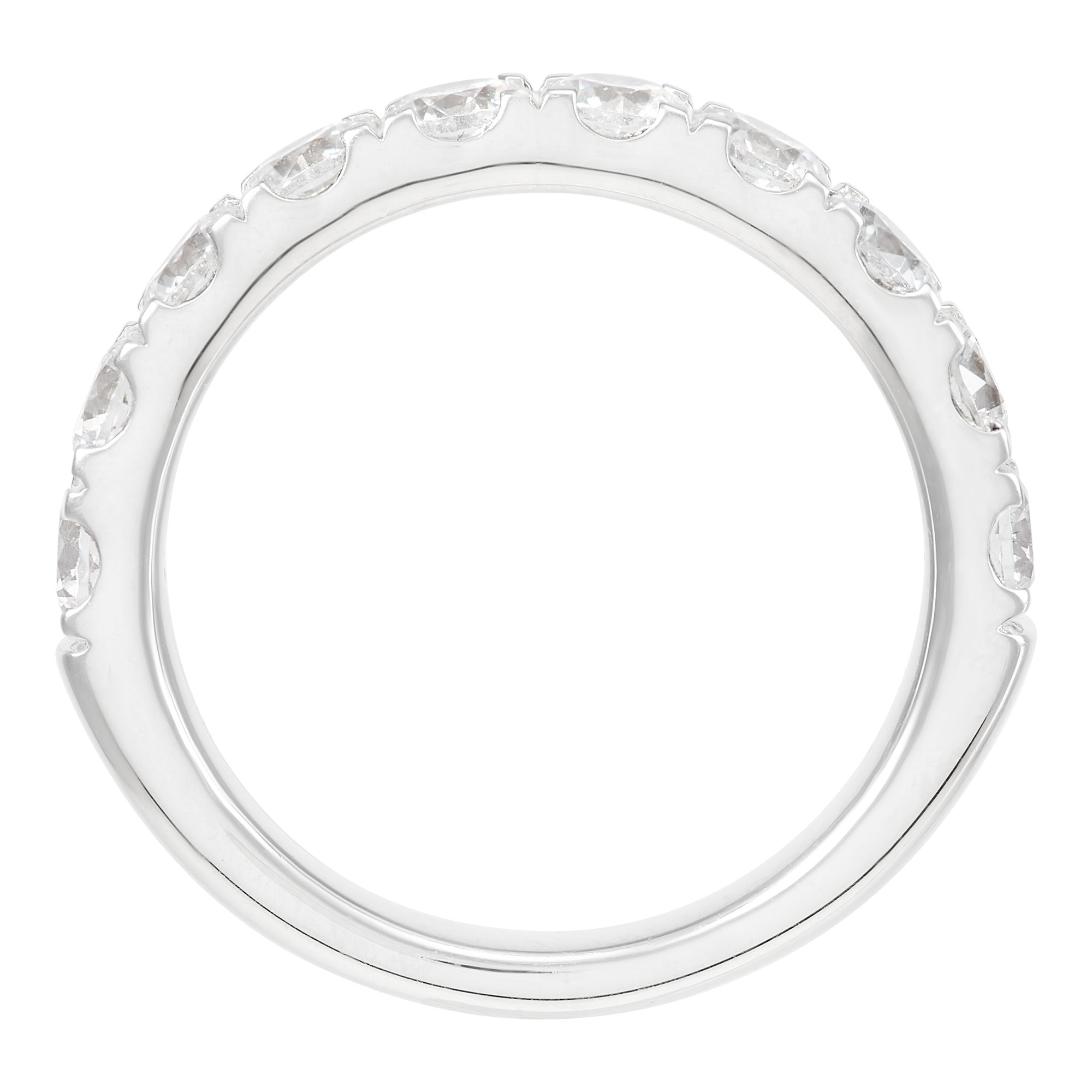 Shared Prong Halfway Wedding Band