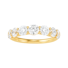 Shared Prong Halfway Wedding Band