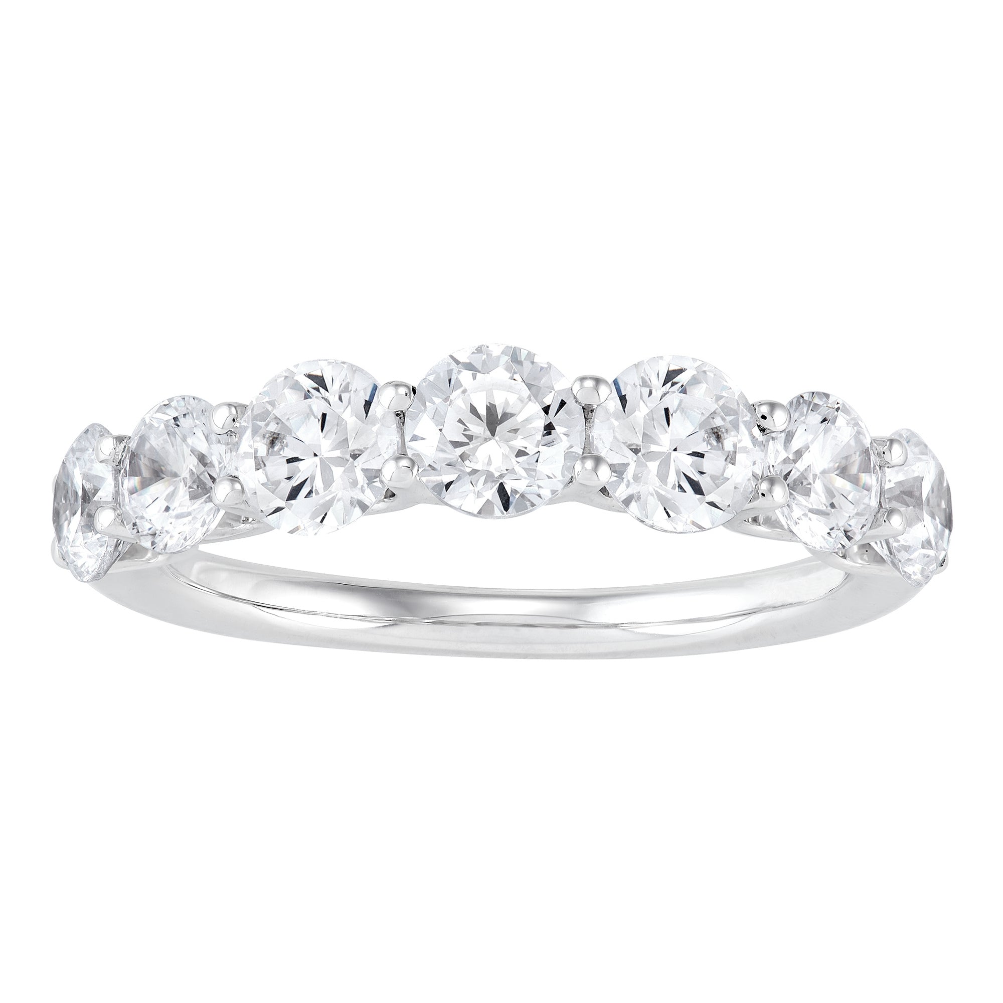 Shared Prong Halfway Wedding Band