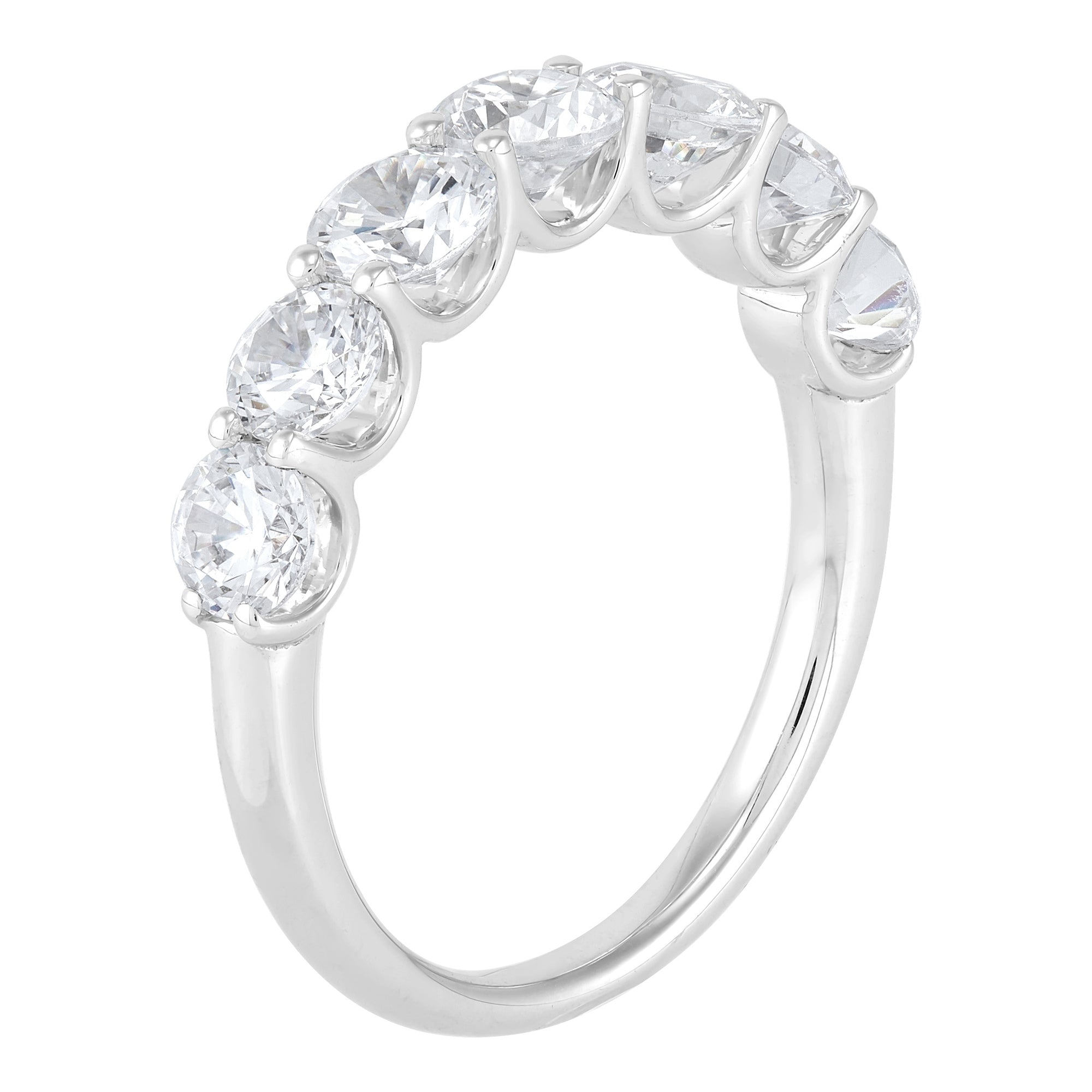 Shared Prong Halfway Wedding Band
