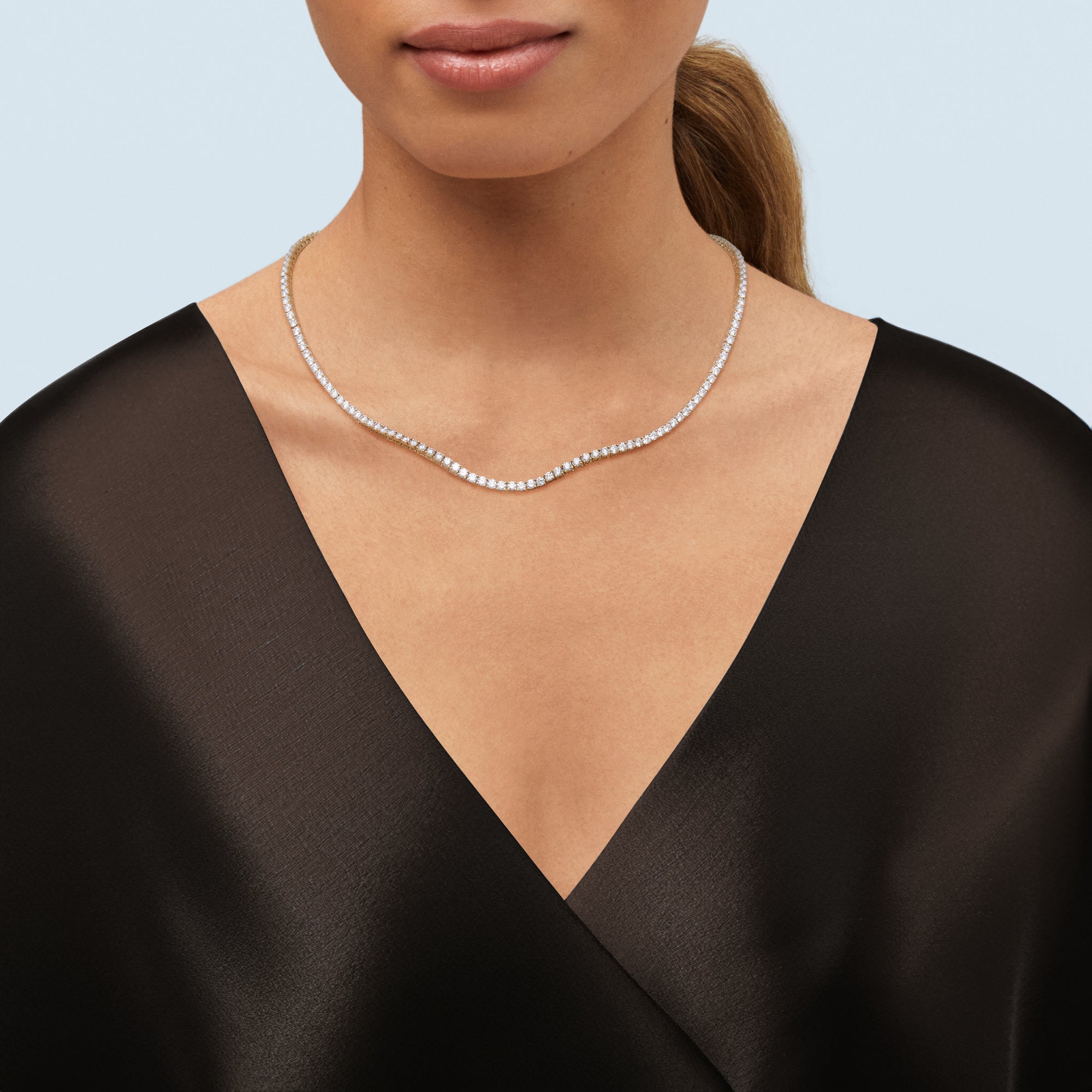 Lab Tennis Necklace