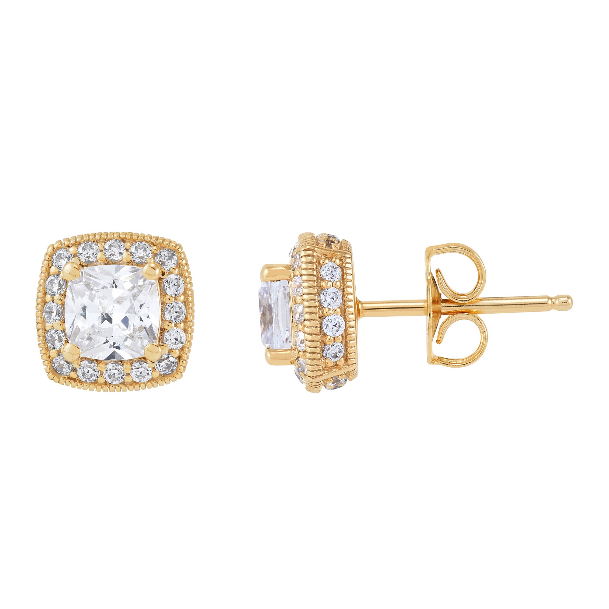 Lab Halo Earrings