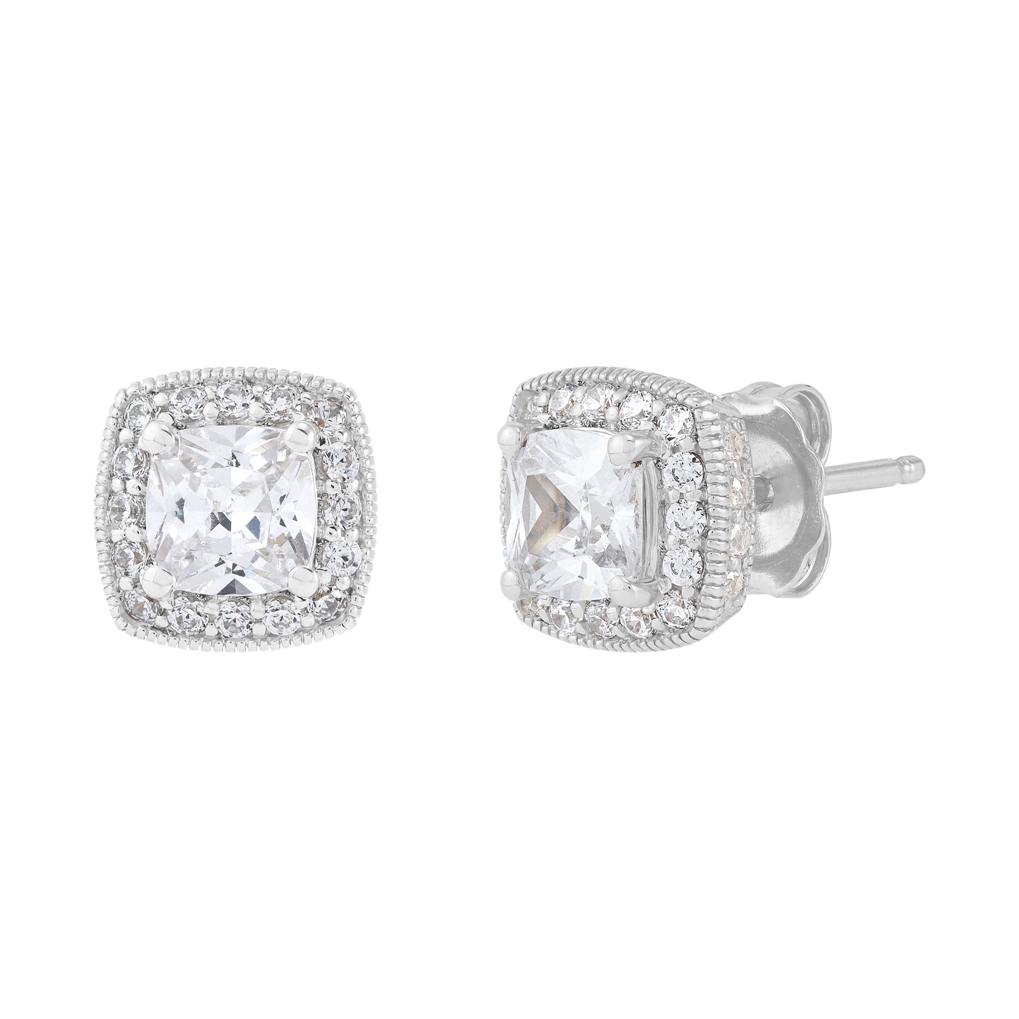Lab Halo Earrings