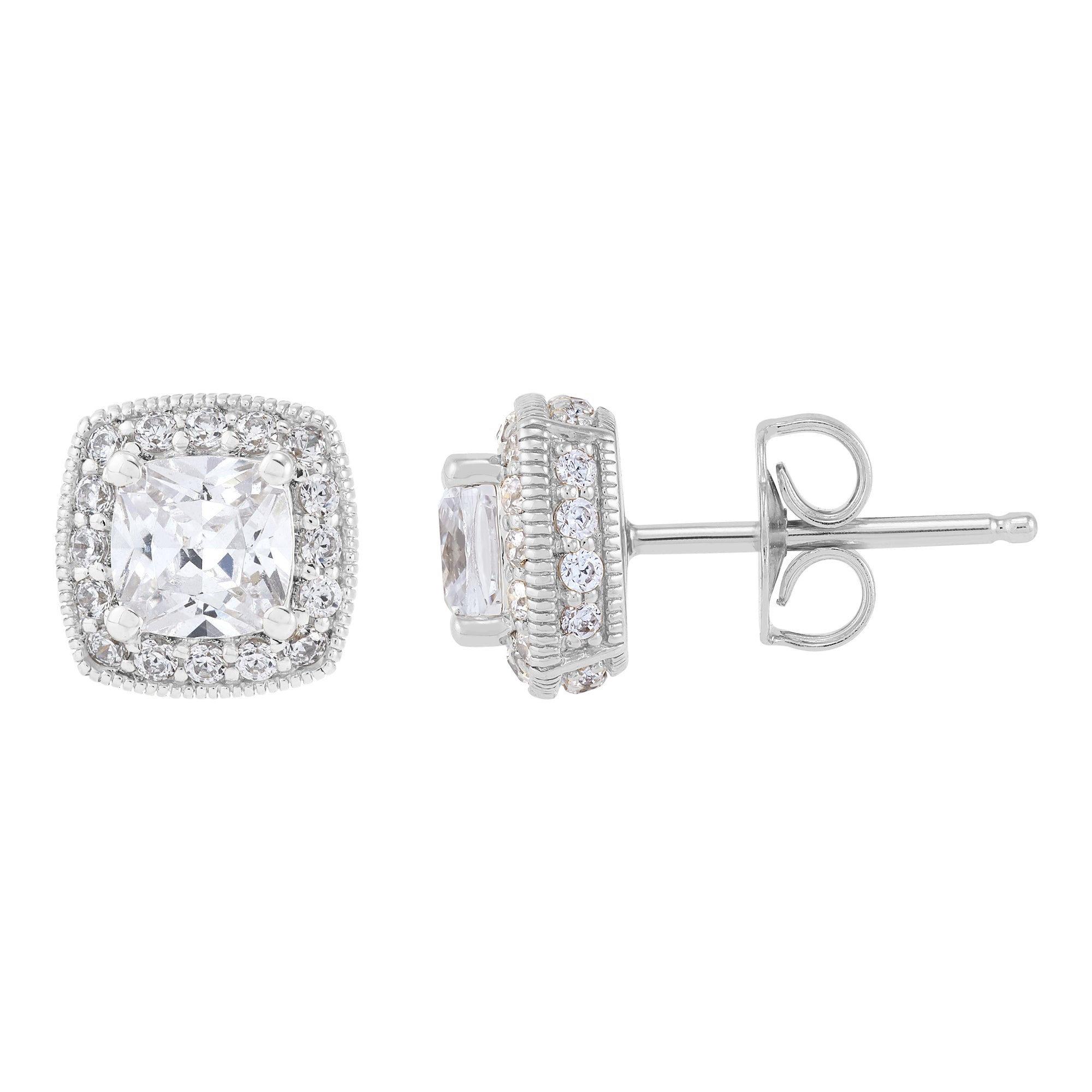 Lab Halo Earrings