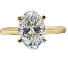 14K Yellow Gold Oval Diamond Engagement Ring
