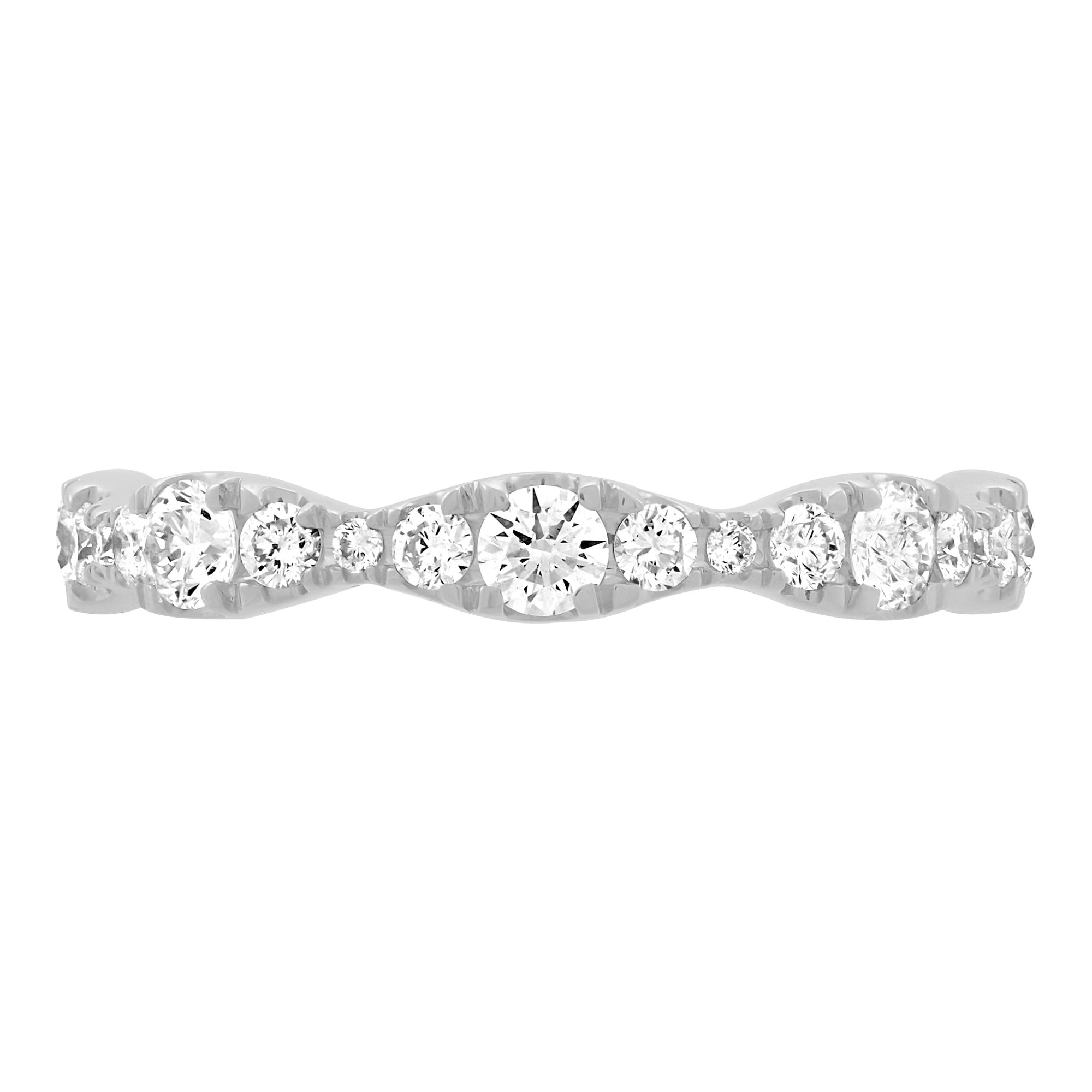 Shared Prong Halfway Wedding Band