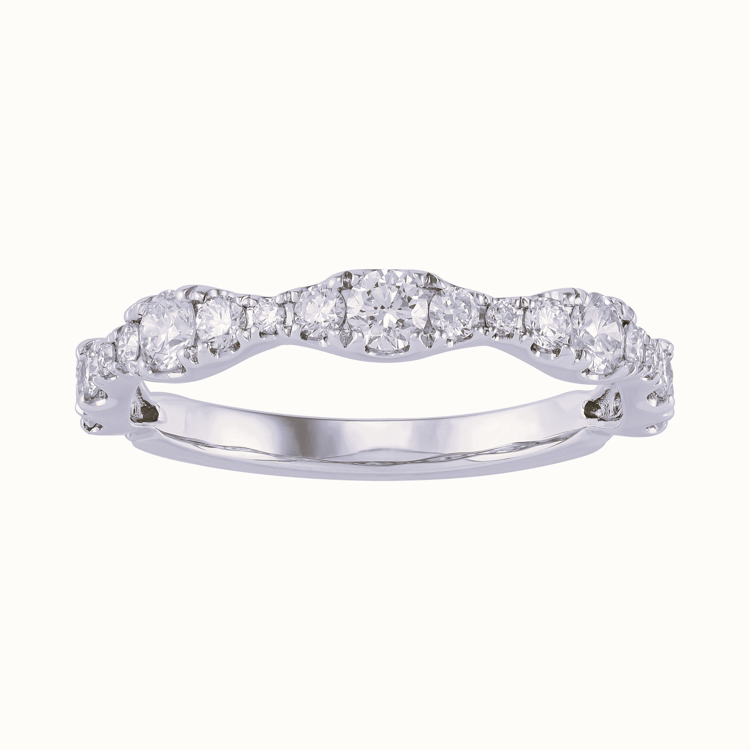 14K White Gold .75CTTW Diamond Band