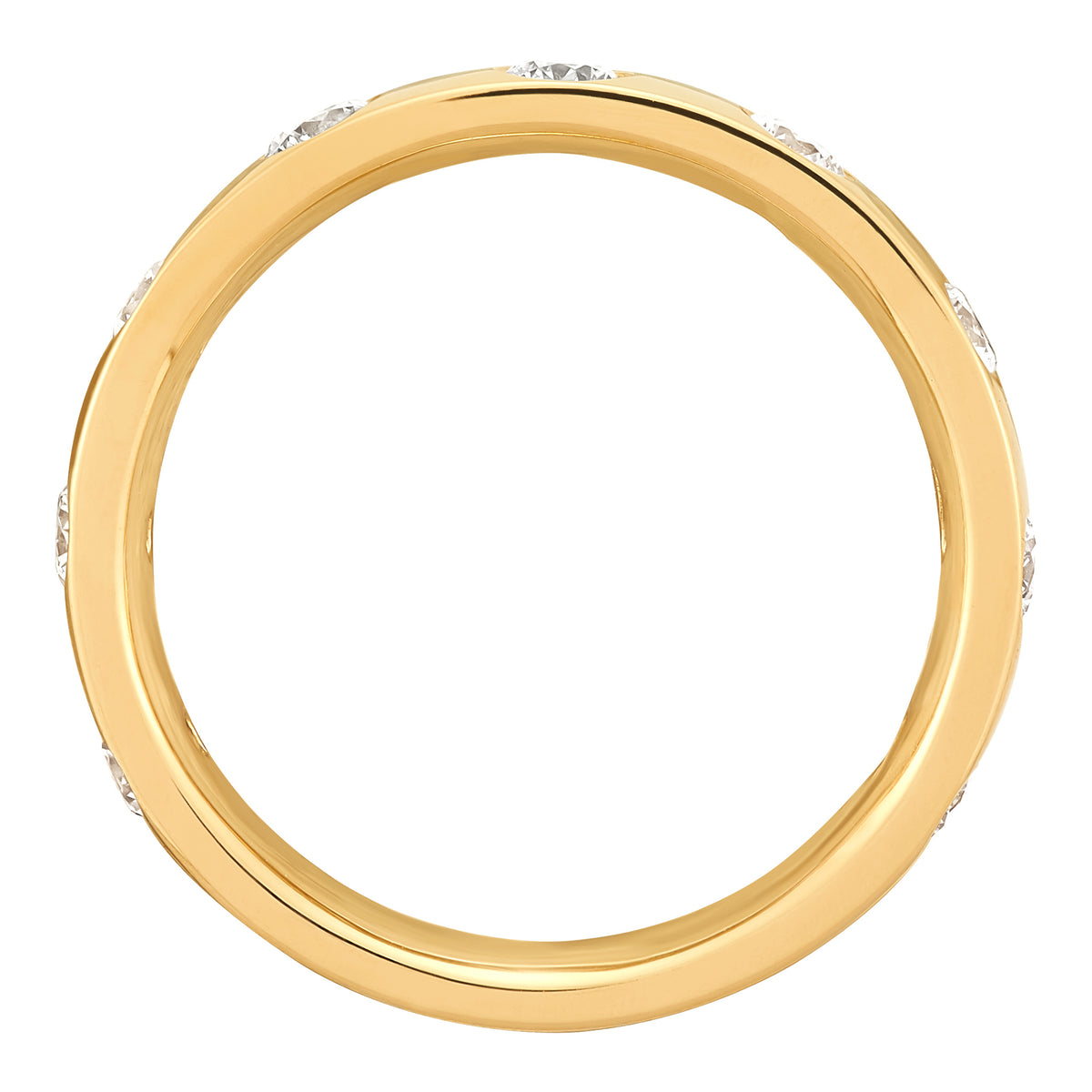Lab Grown - 14Ky 3/4Cttw 9 Stone Flush Set Band