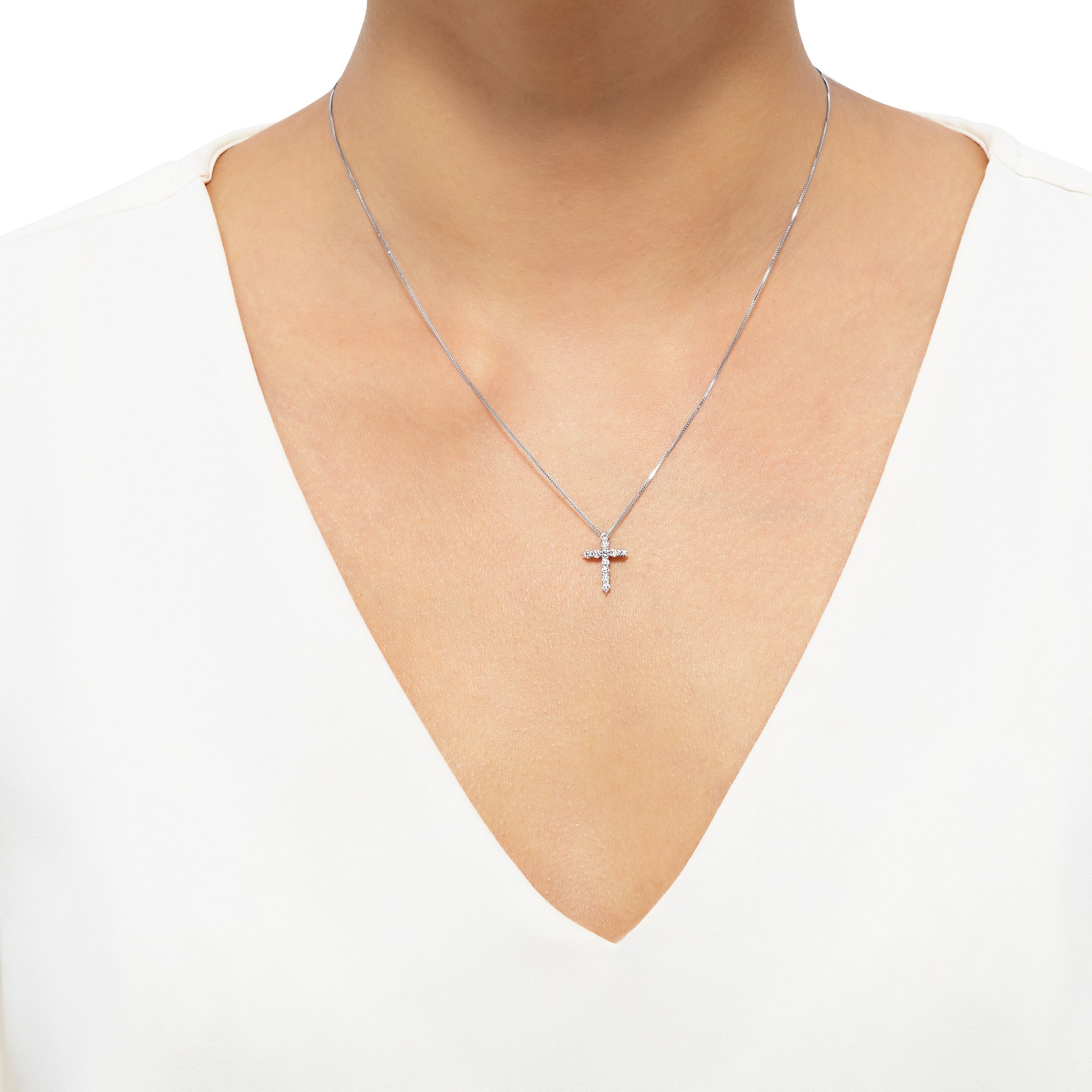 Lab Created Cross Pendant Necklace