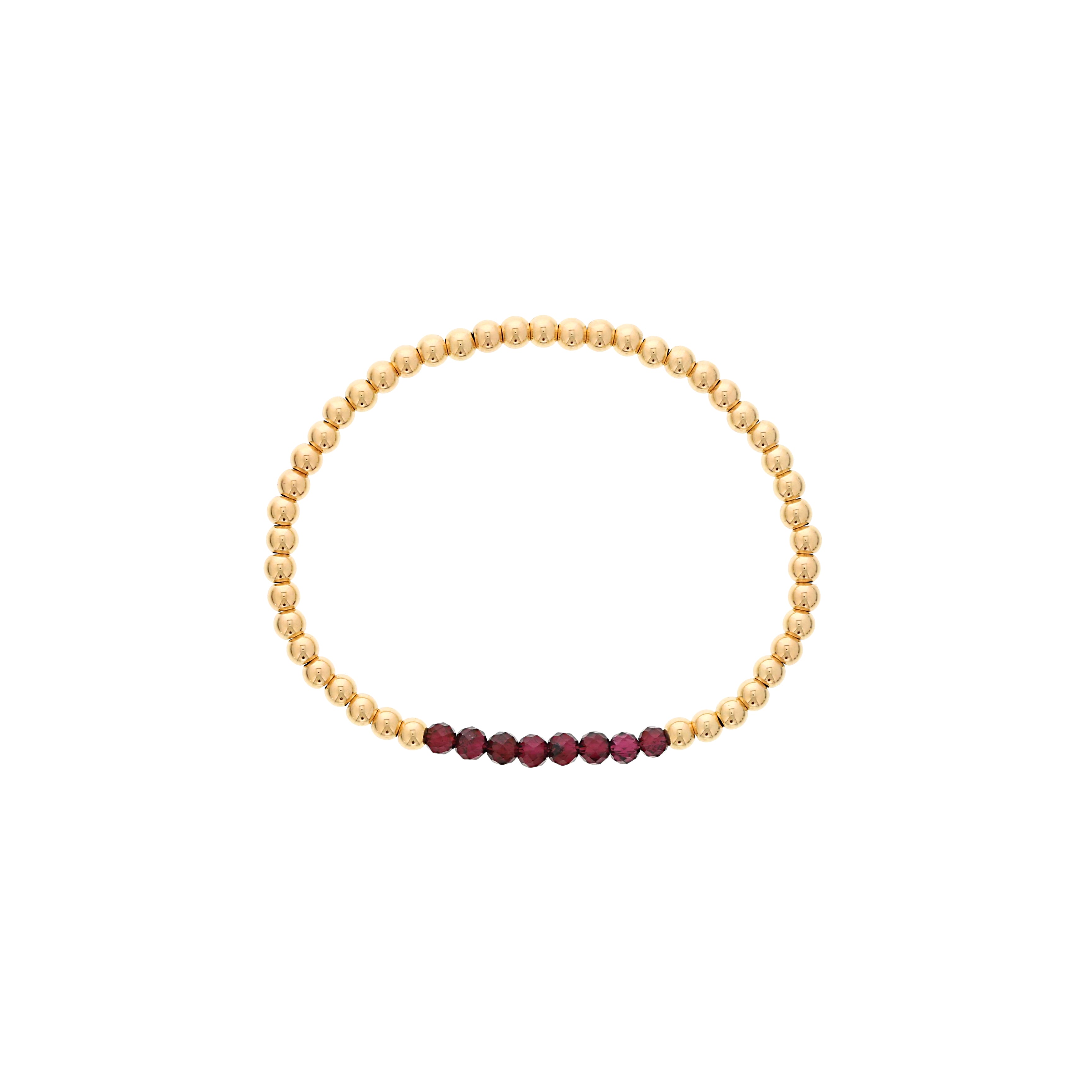 Shinebright Birthstone Mini Bracelet - 4Mm Gf Beads With Garnet Bar