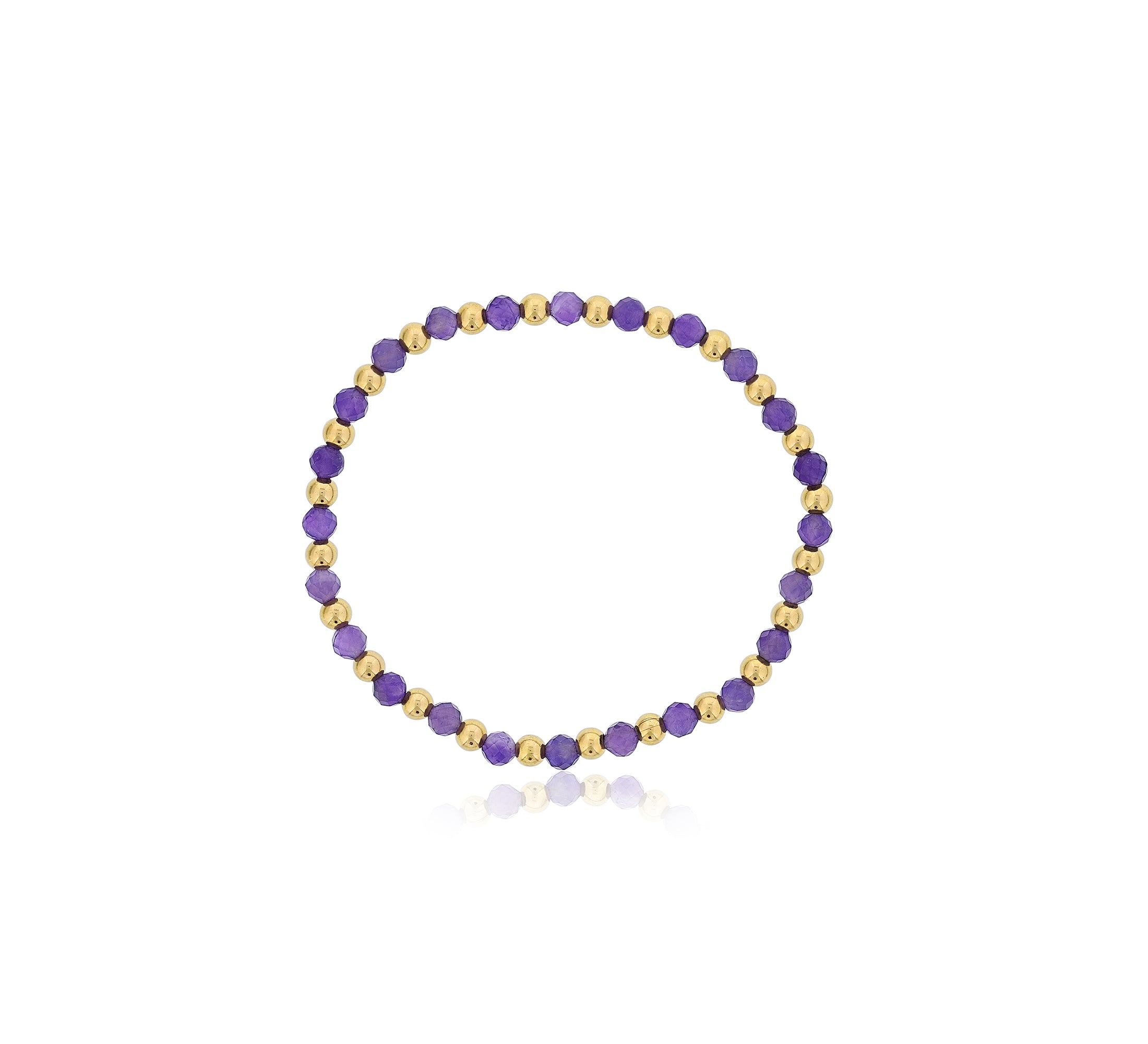 4mm Amethyst w/ Alternating GF Beads