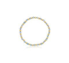 4mm Blue Topaz w/ Alternating GF Beads