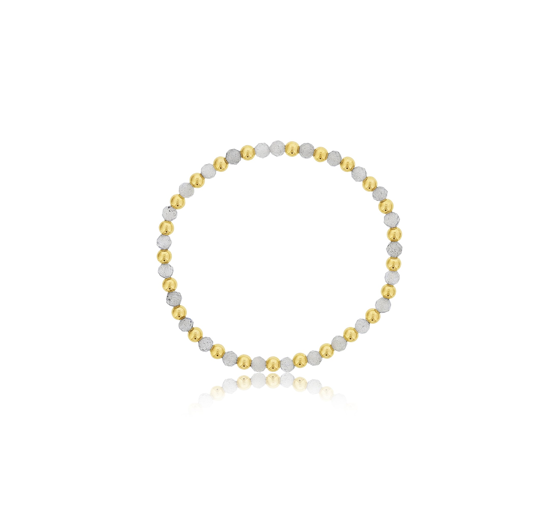 Shinebright - 7" Alternating 4Mm Gf Beads & Faceted Labradorite