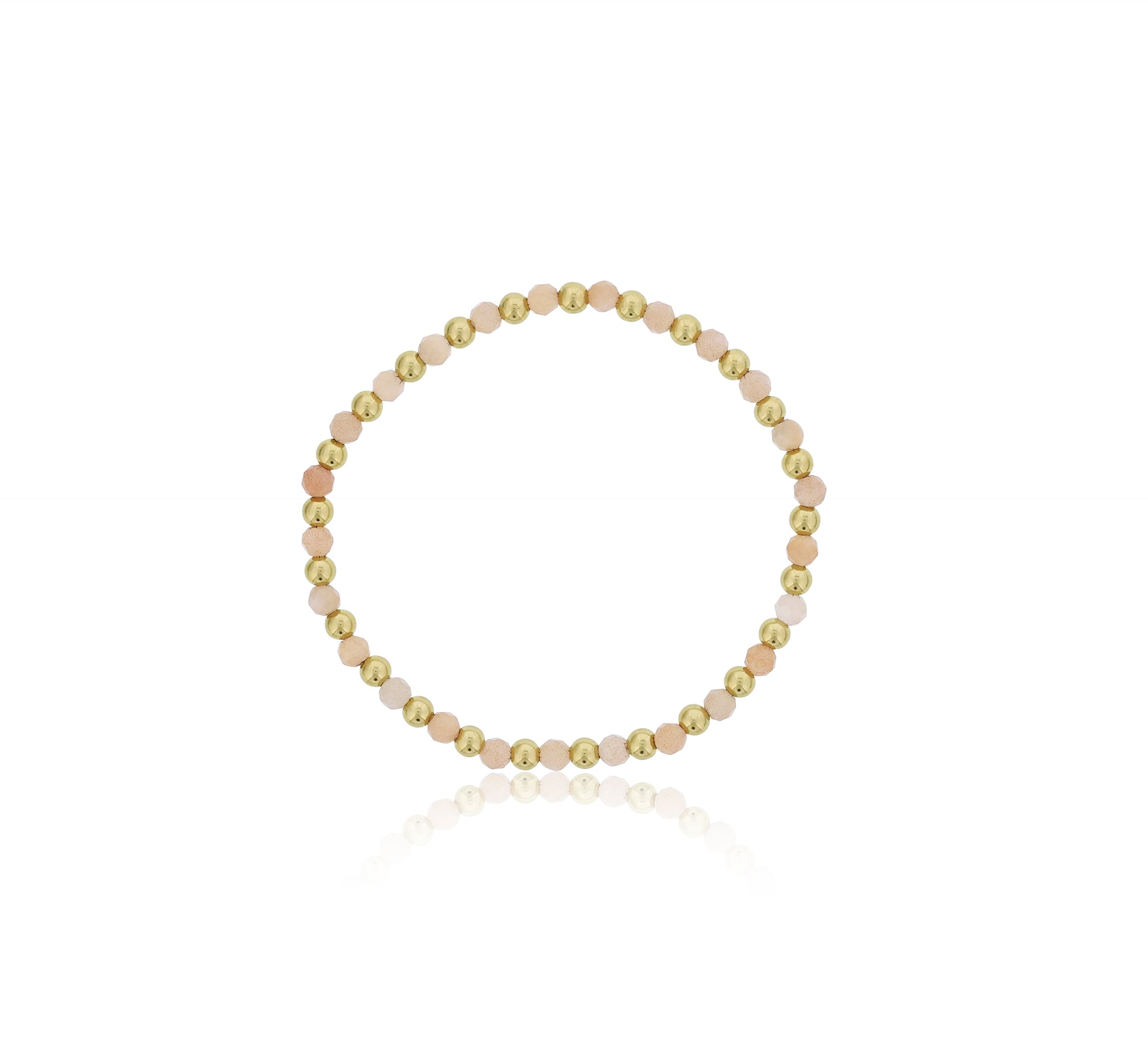 Shinebright - 7" Alternating 4Mm Gf Beads & Faceted Peach Moonstone