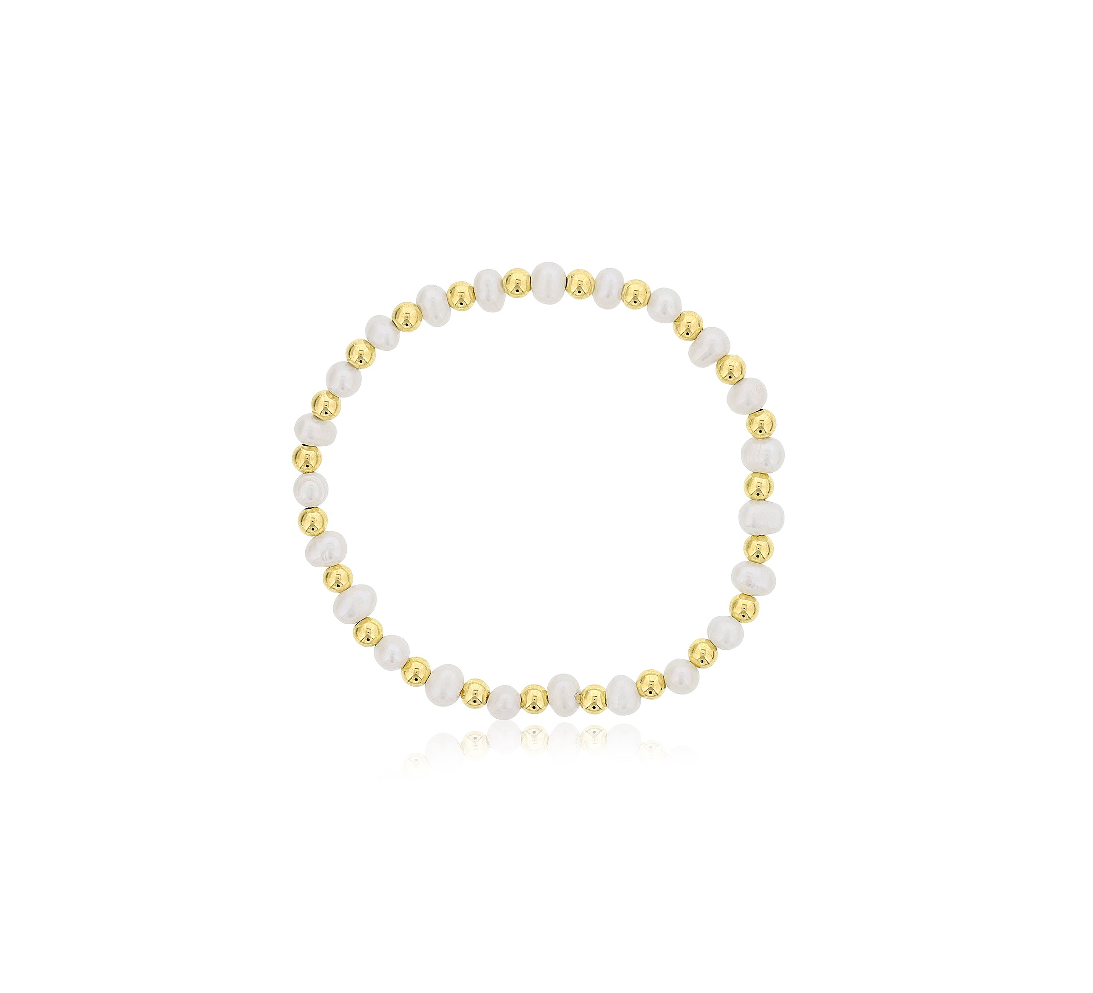 4mm Pearl w/ Alternating GF Beads