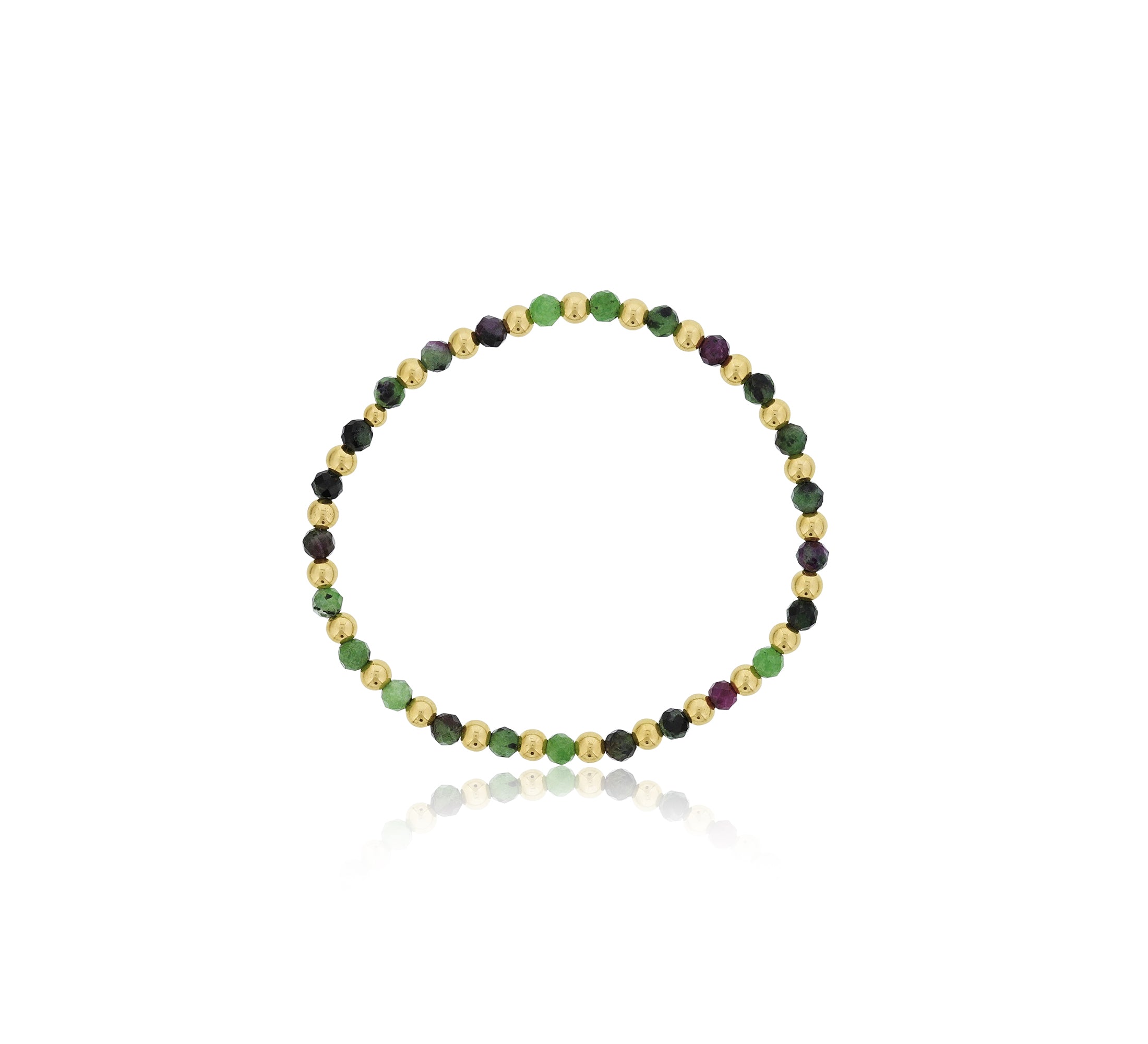 Shinebright - 7" Alternating 4Mm Gf Beads & Faceted Ruby Fushite