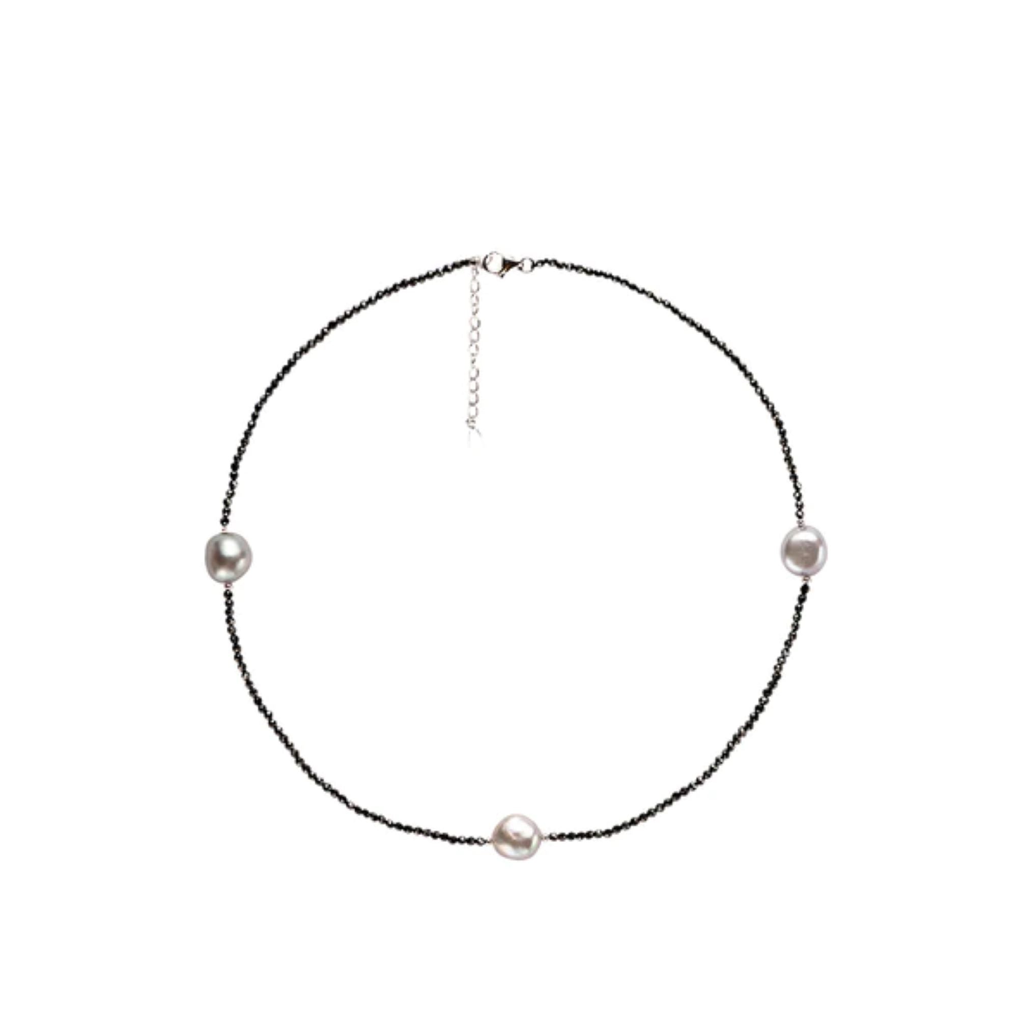 Pearl Spinnell Necklace w/ Black Chain