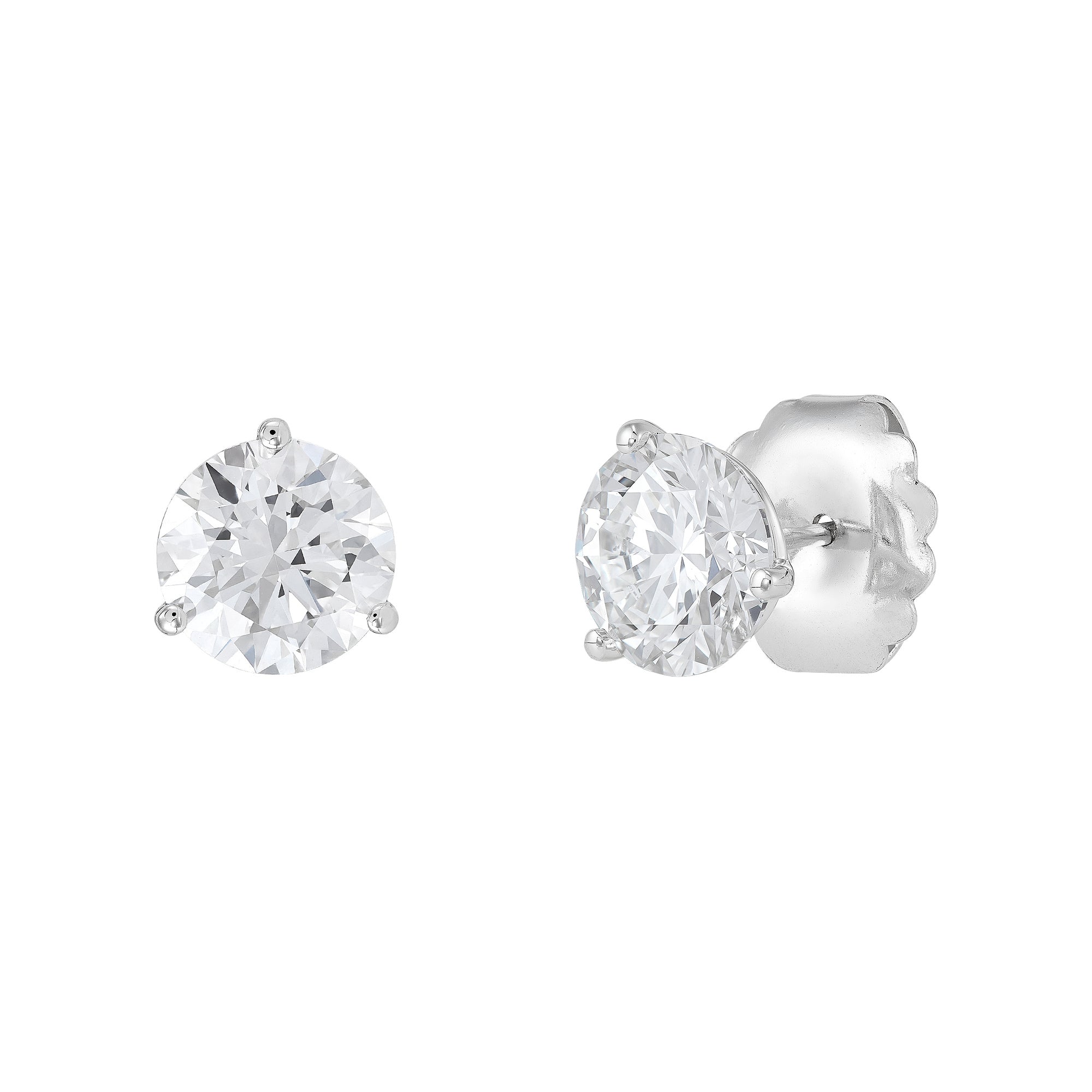 14K white gold stud earrings
