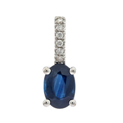 10kw Oval Saph Pendant
S=.9ct D=.04cttw