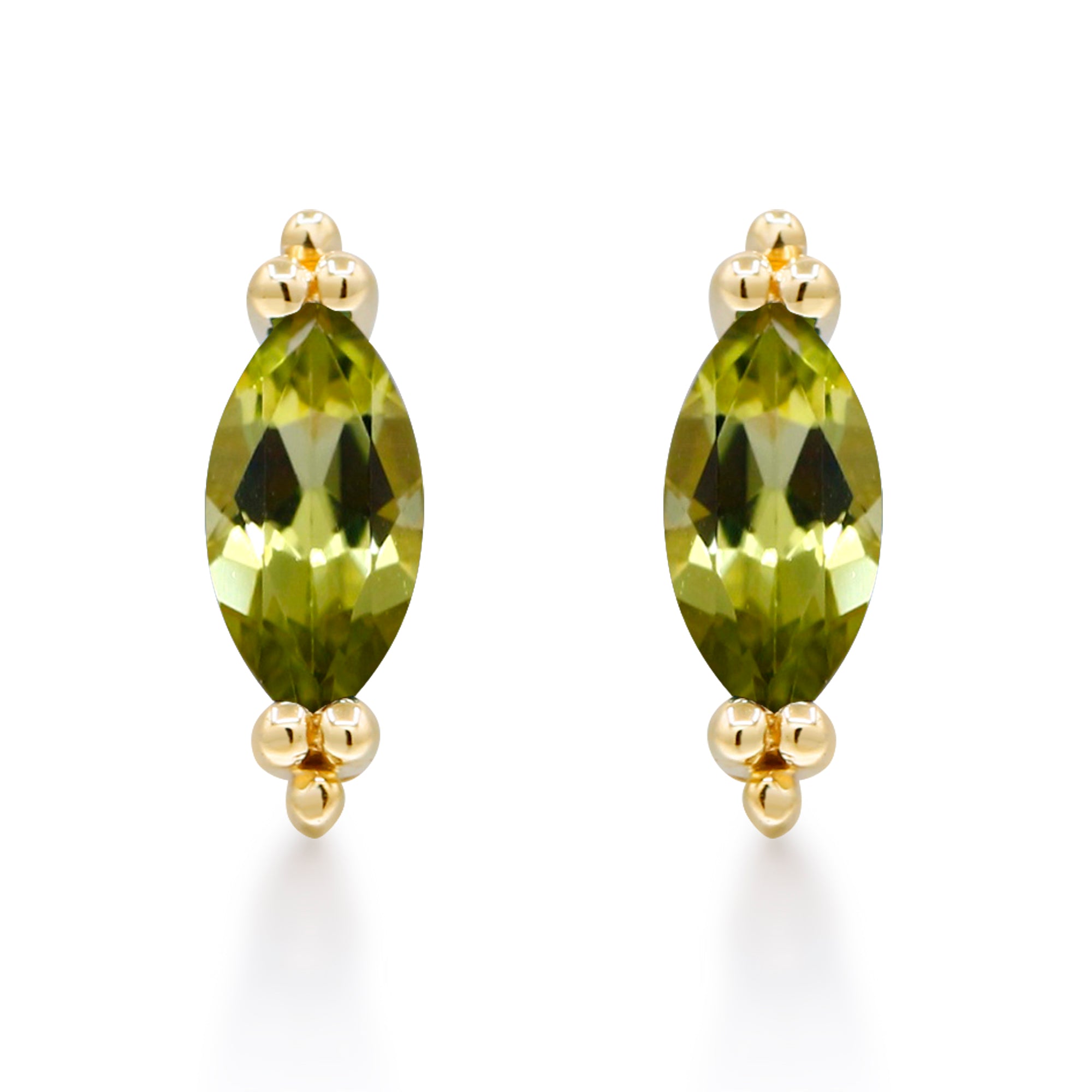 10ky Peridot Studs P=1.19cttw