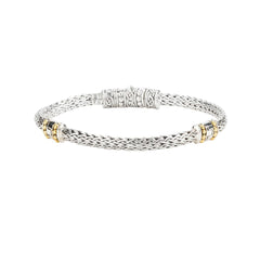 Ss/18Ky Dragon Weave Eternity Bracelet - 7.5"