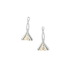 Ss & 10K Trinity Post Earrings