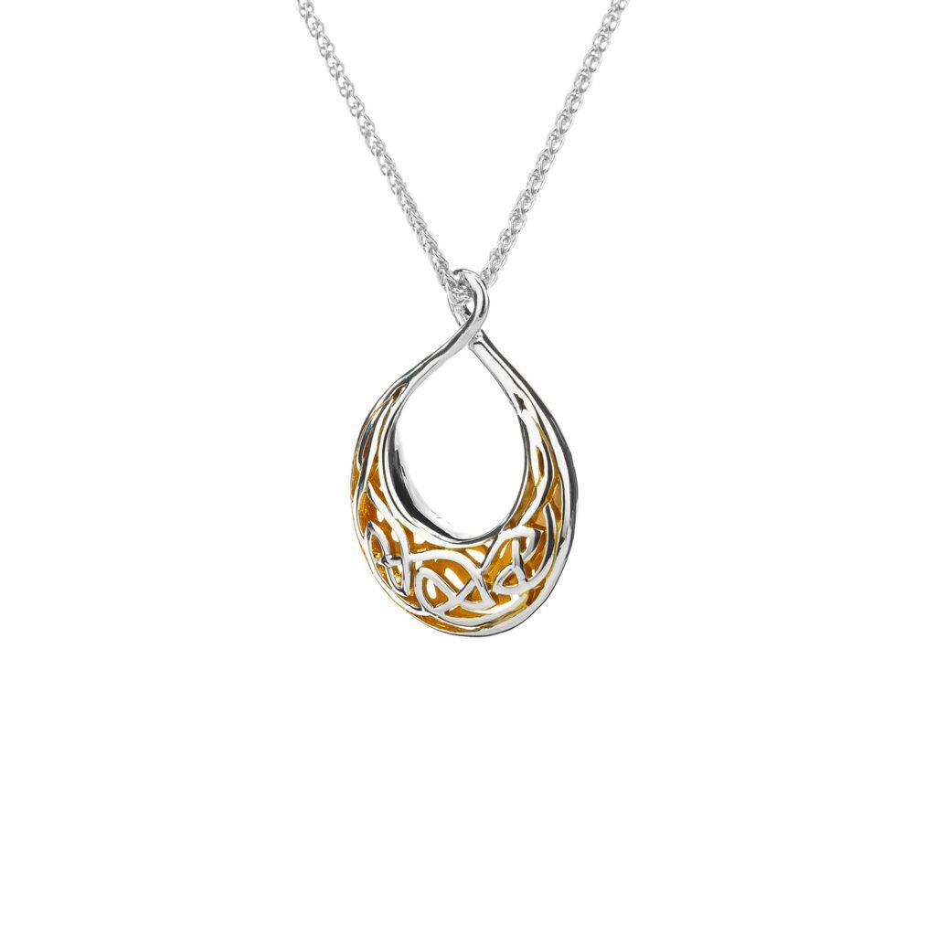 Ss & 22K Gilded Window To The Soul Small Teardrop Pendant