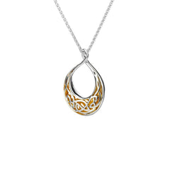Ss & 22K Gilded Window To The Soul Small Teardrop Pendant