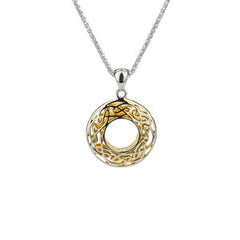 Ss & 22K Gilded Window To The Soul Small Round Pendant