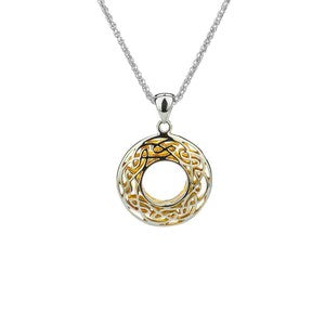 Ss & 22K Gilded Window To The Soul Small Round Pendant