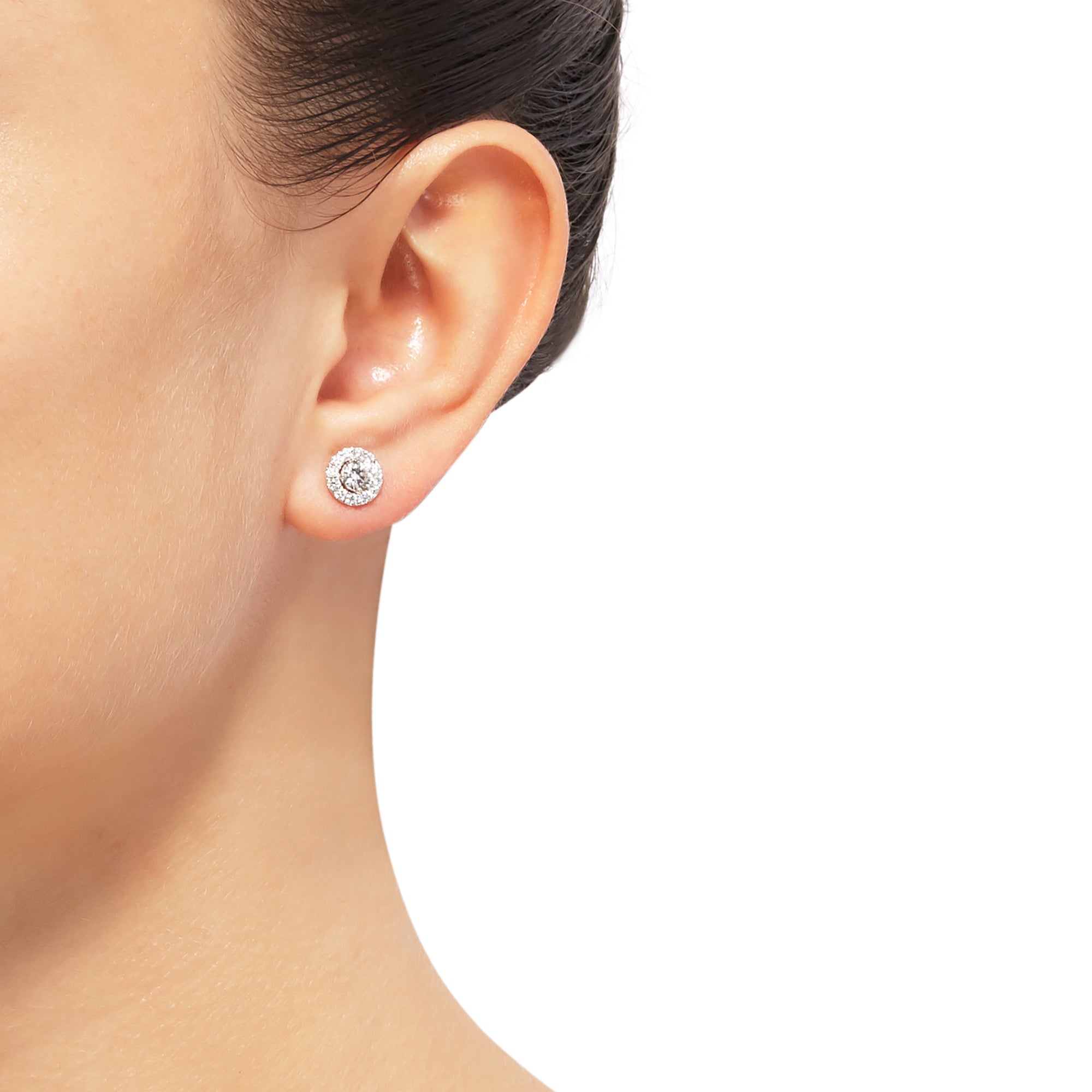 Lab Halo Earrings