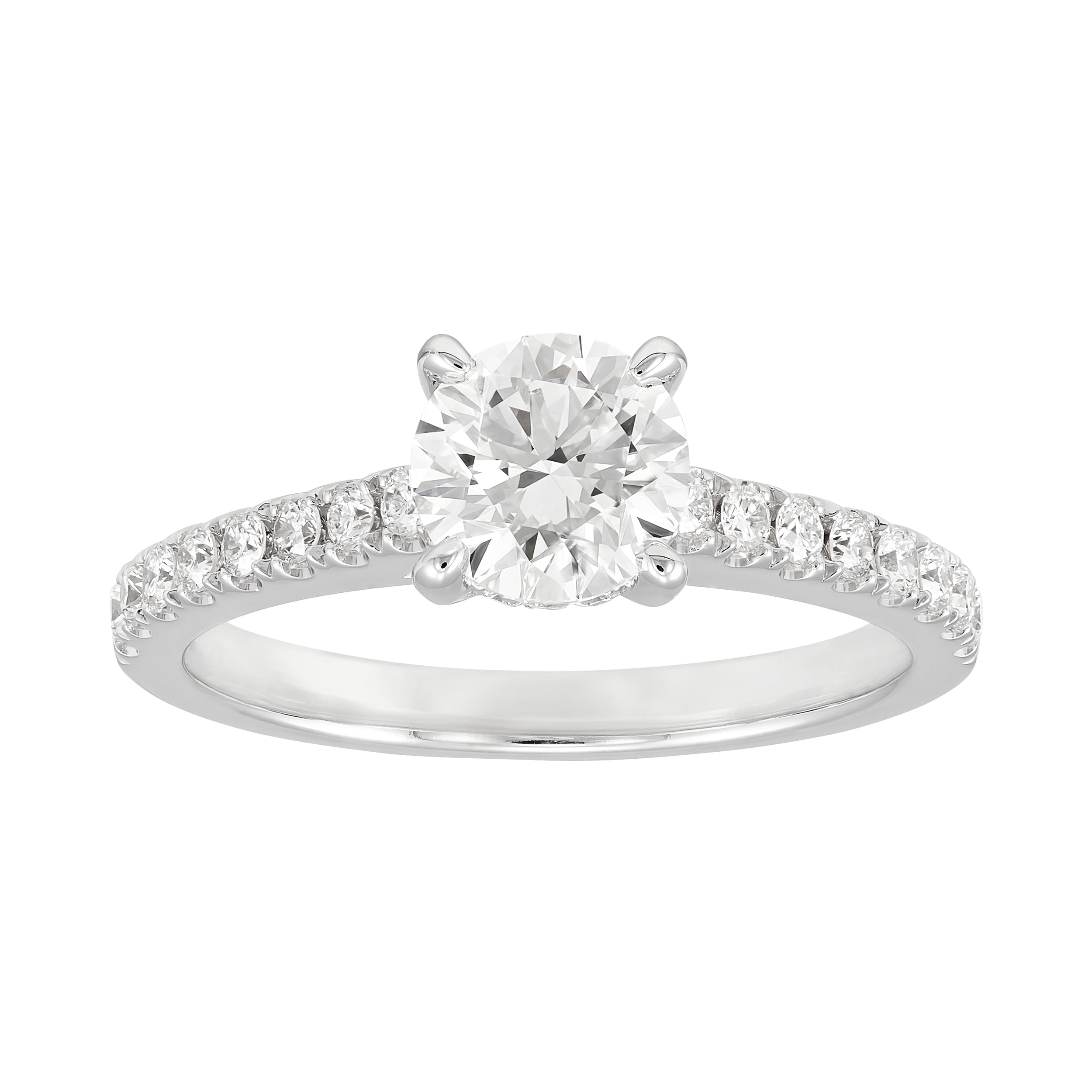 Lab Grown - 14Kw 1 1/3Cttw G VVs2 Rb Hidden Halo Engagement Ring
1D=1.25Ct
Igi Cert Lg626429392