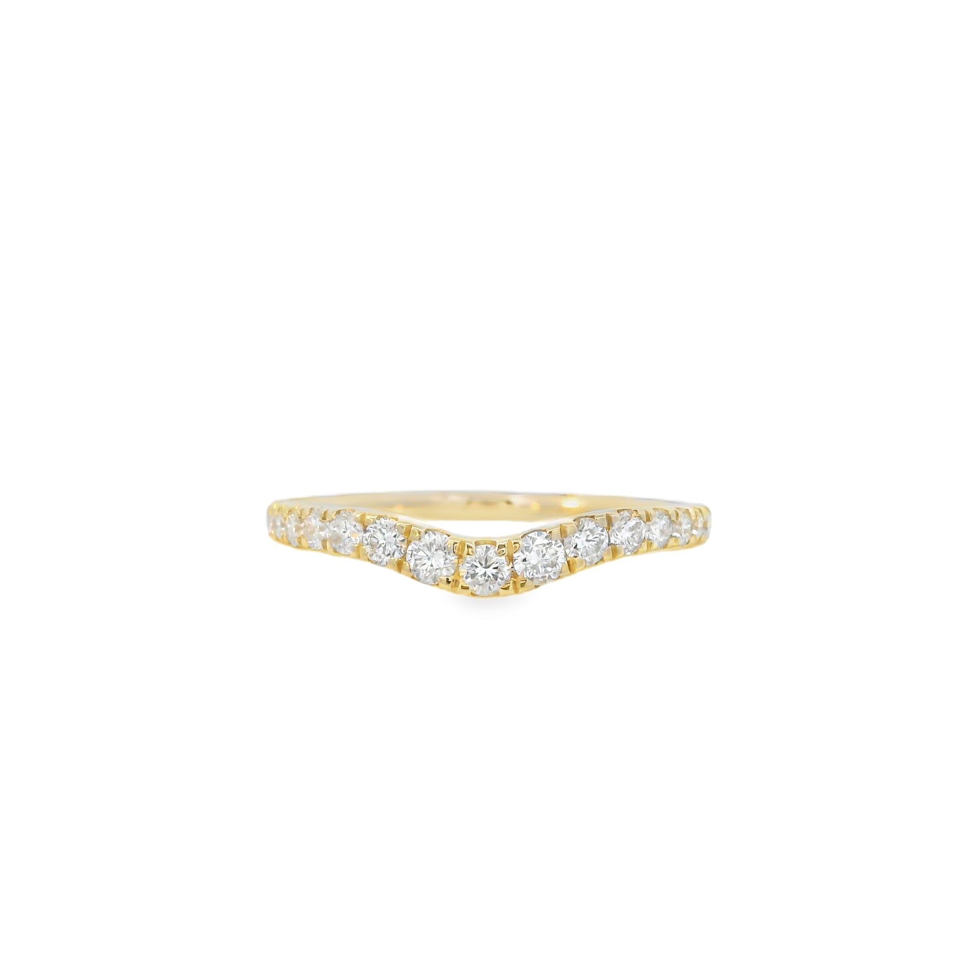 14K Yellow Gold Curve Wedding Band
