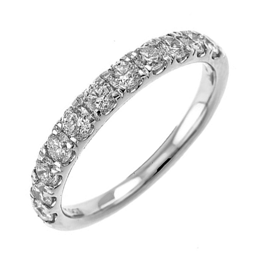 14K White Gold Diamond Band